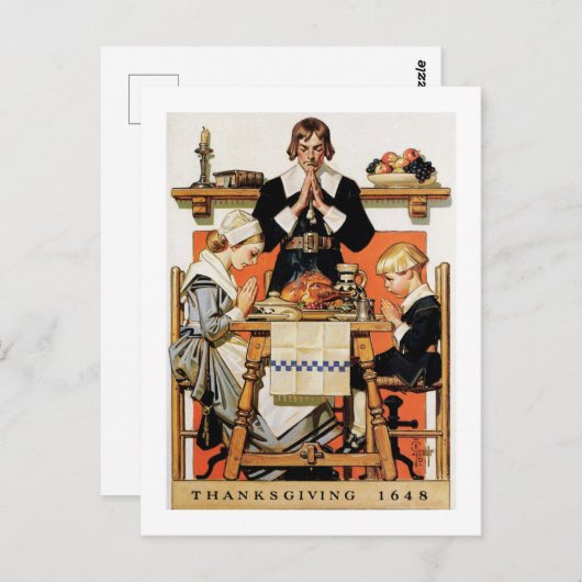 Vintag Art Erntedank Postkarten (Vorne/Hinten)