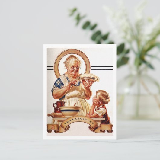 Vintag Art Erntedank Postkarten (Stehend Vorderseite)