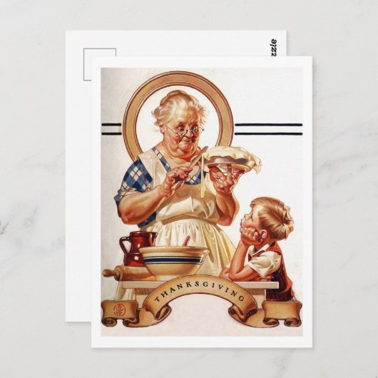 Vintag Art Erntedank Postkarten (Vorne/Hinten)