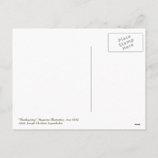 Vintag Art Erntedank Postkarten (Rückseite)