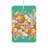 Vintag Art Floral Muster Frühlingsblumen Primrose Autolufterfrischer (Vorderseite)