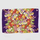 Vintag Art Floral Muster Frühlingsblumen Primrose Golfhandtuch (Horizontal)