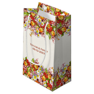 Vintag Art Floral Muster Frühlingsblumen Primrose Kleine Geschenktüte