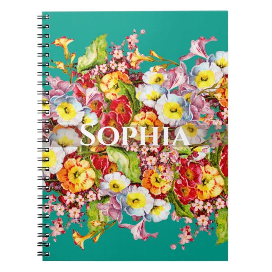 Vintag Art Floral Muster Frühlingsblumen Primrose Notizblock (Vorderseite)