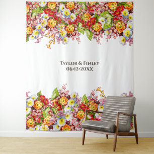 Vintag Art Floral Muster Frühlingsblumen Primrose Wandteppich