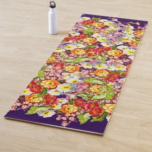 Vintag Art Floral Muster Frühlingsblumen Primrose Yogamatte