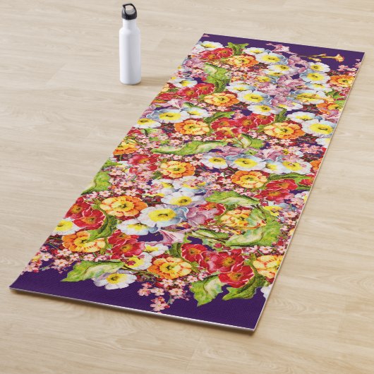 Vintag Art Floral Muster Frühlingsblumen Primrose Yogamatte (Beispiel)