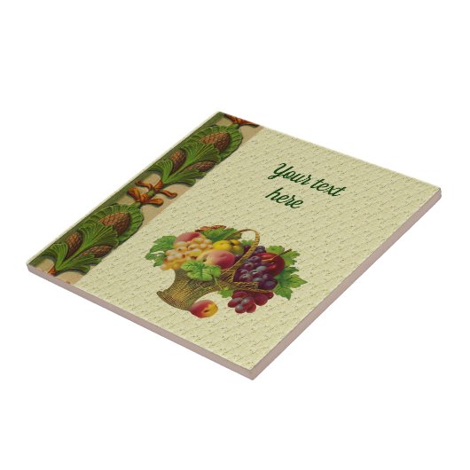 Vintag Art Fruit Basket Personalisiert Fliese (Seite)