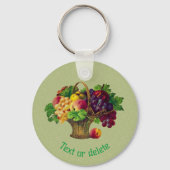 Vintag Art Fruit Basket Personalisiert Schlüsselanhänger (Vorderseite)