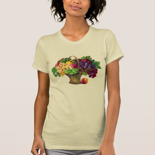 Vintag Art Fruit Basket T-Shirt (Vorderseite)
