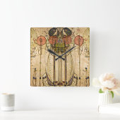 Vintag Art Gesso Wall Frieze Timepiece Quadratische Wanduhr (Zuhause)