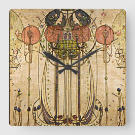 Vintag Art Gesso Wall Frieze Timepiece Quadratische Wanduhr