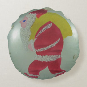Vintag Art Glass Weihnachten Rundes Kissen