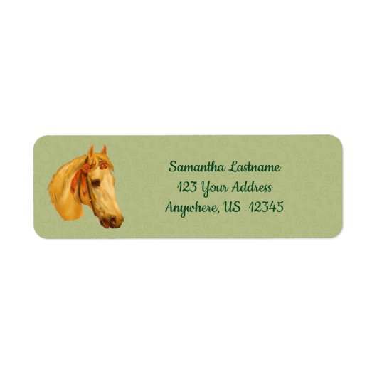 Vintag Art Horse Head Zeichnend Adresse (Vorne)