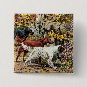 Vintag Art Hund Liebhaber Setters Button