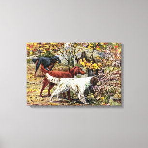 Vintag Art Hund Liebhaber Setters Leinwanddruck