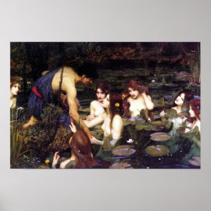 Vintag Art John W. Waterhouse Hylas und Nymphen Poster