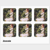 Vintag Art John W. Waterhouse Ophelia Quadratischer Aufkleber (Blatt)