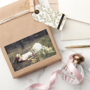 Vintag Art John W. Waterhouse Ophelia Rechteckiger Aufkleber