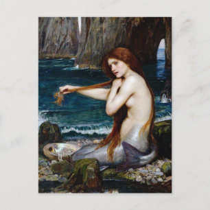 Vintag Art John William Waterhouse A Mermaid Postkarte