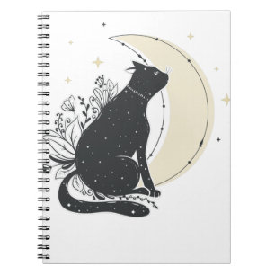 Vintag Art Moon Cat Notizblock
