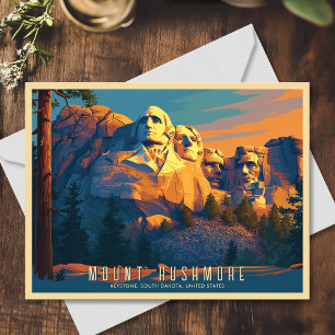 Vintag Art Mount Rushmore South Dakota USA Travel Postkarte