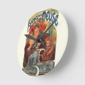 Vintag Art Nouveau Alphonse Mucha Runde Wanduhr (Winkel)