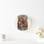 Vintag Art Nouveau Alphonse Mucha Runde Wanduhr (Zuhause)