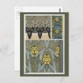Vintag Art Nouveau Arrowhead Garden Blume Postkarte (Vorne/Hinten)