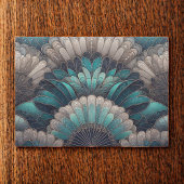 Vintag Art Nouveau Blue Silver Fans Seidenpapier