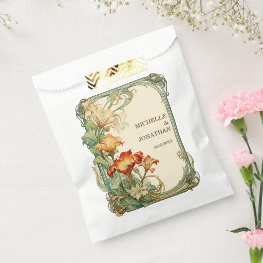 Vintag Art Nouveau Botanical Mucha Vielen Dank Geschenktütchen (Versiegelt)