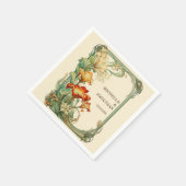 Vintag Art Nouveau Botanical Mucha Vielen Dank Serviette (Ecke)