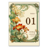 Vintag Art Nouveau Botanical Mucha Vielen Dank Tischnummer (Rückseite)