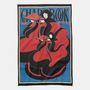 Vintag Art Nouveau Chap Book Erntedank Geschirrtuch