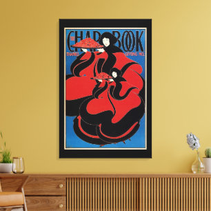 Vintag Art Nouveau Chap Book Erntedank Leinwanddruck