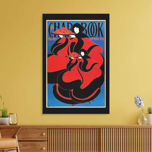 Vintag Art Nouveau Chap Book Erntedank Leinwanddruck (Insitu (Wohnzimmer))