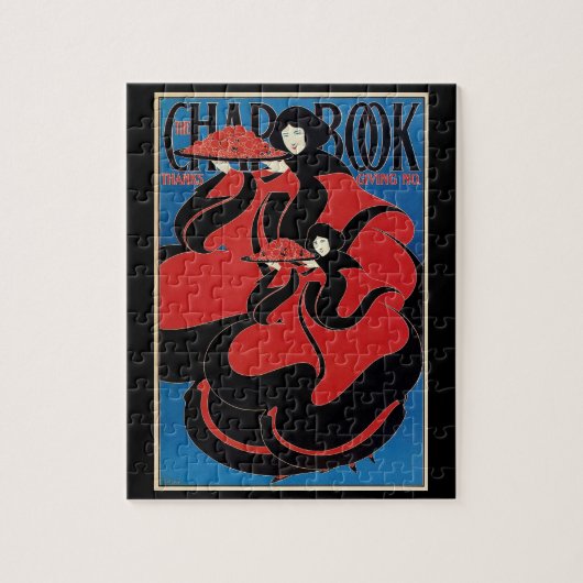 Vintag Art Nouveau Chap Book Erntedank Puzzle (Vertikal)