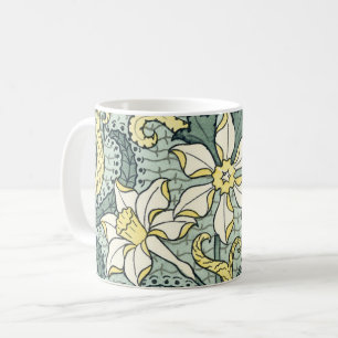 Vintag Art Nouveau Daffodil Narcissus Blume Kaffeetasse