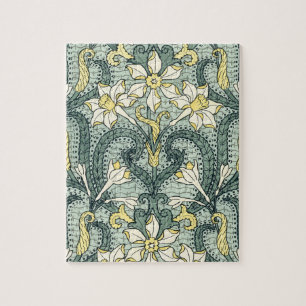 Vintag Art Nouveau Daffodil Narcissus Blume Puzzle
