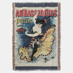 Vintag Art Nouveau Flamenco Dancer, Botschafter Decke