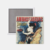 Vintag Art Nouveau Flamenco Dancer, Botschafter Magnet (Vorderseite/Rückseite)