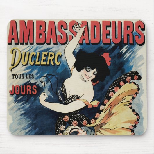 Vintag Art Nouveau Flamenco Dancer, Botschafter Mousepad (Vorne)