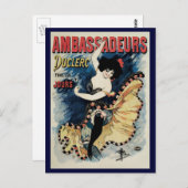 Vintag Art Nouveau Flamenco Dancer, Botschafter Postkarte (Vorne/Hinten)