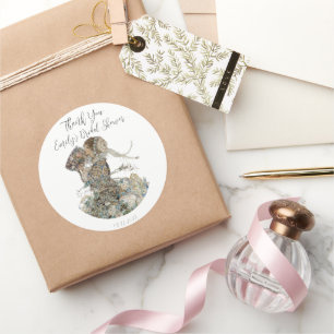 Vintag Art Nouveau Floral Vielen Dank Runder Aufkleber