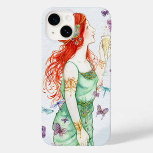 Vintag Art Nouveau Lady Champagne Party Time Case