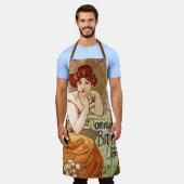 Vintag Art Nouveau Ladys Bitters Alfonse Mucha Schürze (Getragen)
