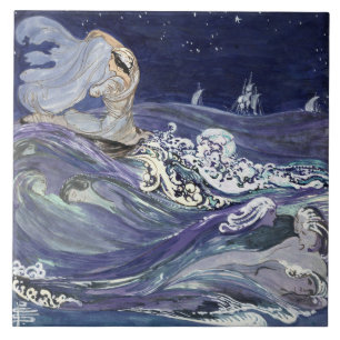 Vintag Art Nouveau Mermaids von Pamela C. Smith Fliese