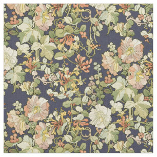 Vintag Art Nouveau Mucha Honeysuckle Muster Stoff