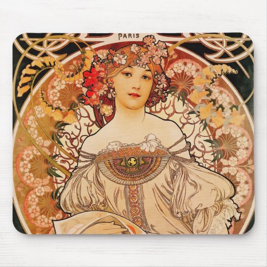 Vintag Art Nouveau Mucha Mousepad (Vorne)