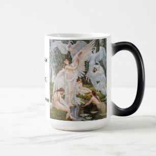 Vintag Art Nouveau Swan Girls Name Personalisiert Verwandlungstasse